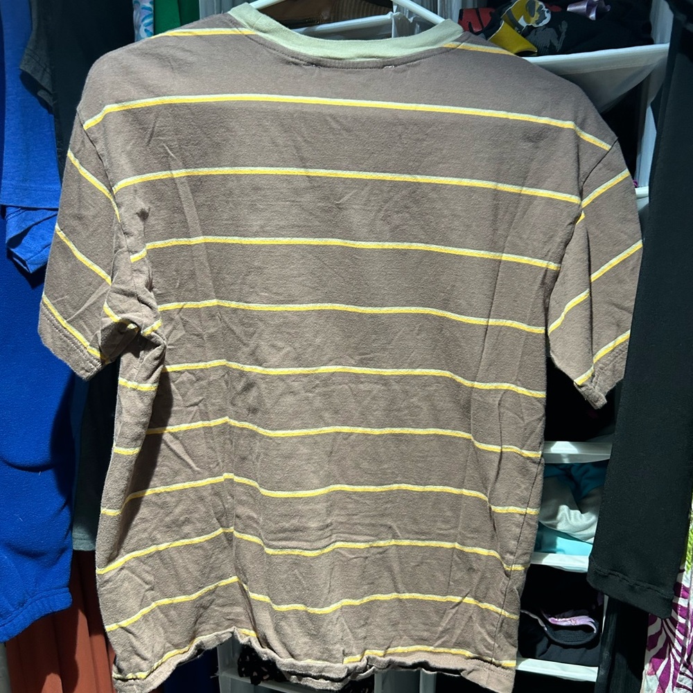Playboy by Pac Sun Shirt Adult Small Brown Yellow Logo Short Sleeve - Picture 2 of 4